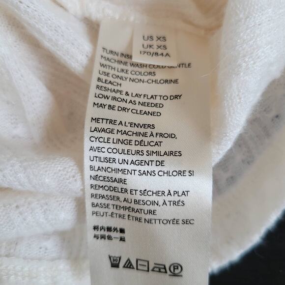 Anthropologie Maeve Rafaela Hacci Sweater Faux Wrap Ivory Surplice Women XS - Picture 14 of 14